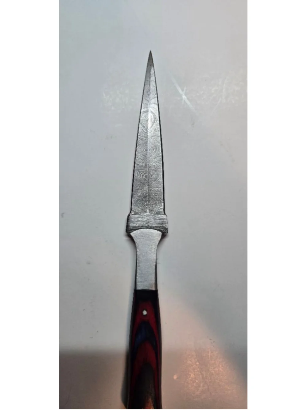 Custom Handmad Louis Martin Damascus Layered Knife Dagger w/ Sheath Double edge